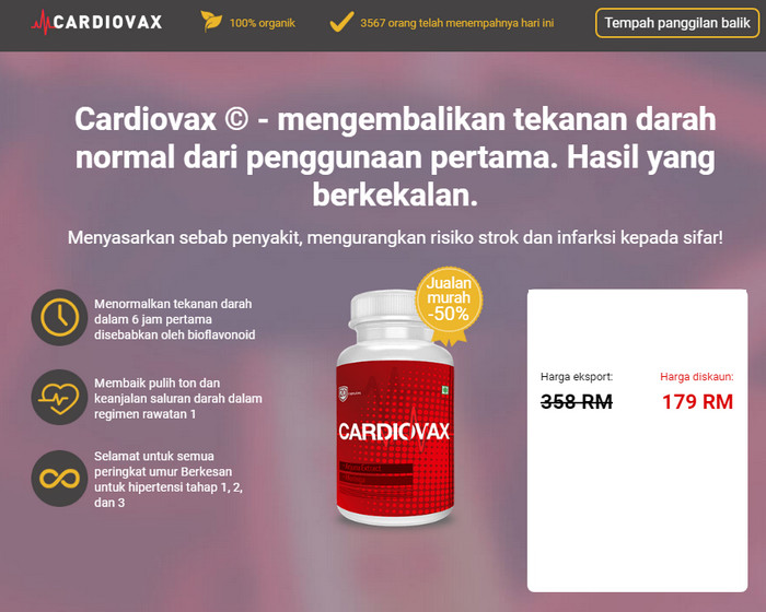 Cardiovax di Malaysia, harga, testimoni pengguna, cara..